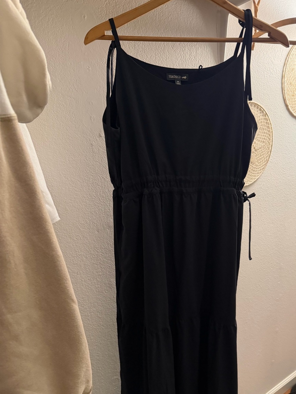 Toad&Co Black Maxi Dress with Adjustable Side Tie